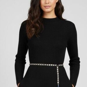 Nine West Women's Belt Silver Metallic Chain Size M/L Chic Goth Accessory